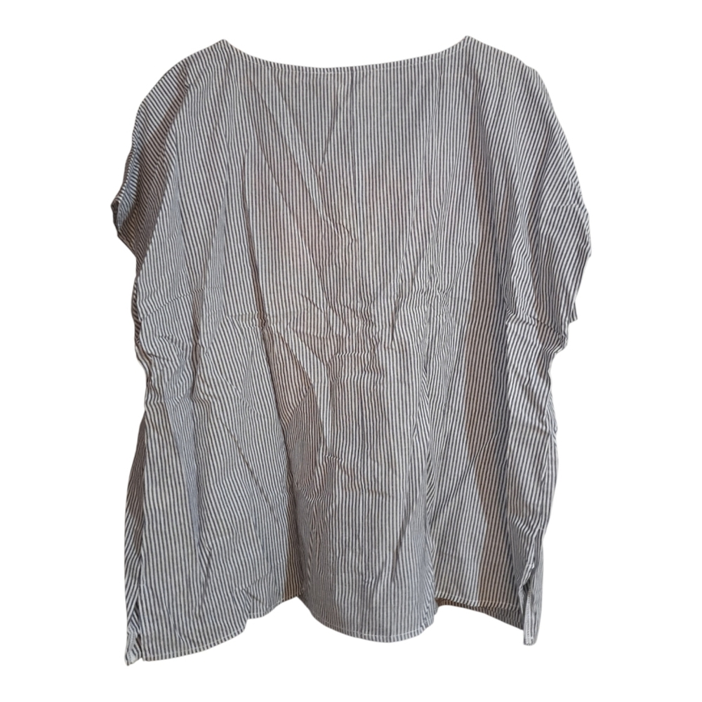Savanna Jane Embroidered Blouse Top Floral Pinstriped Boho Womens 3X - Picture 3 of 6
